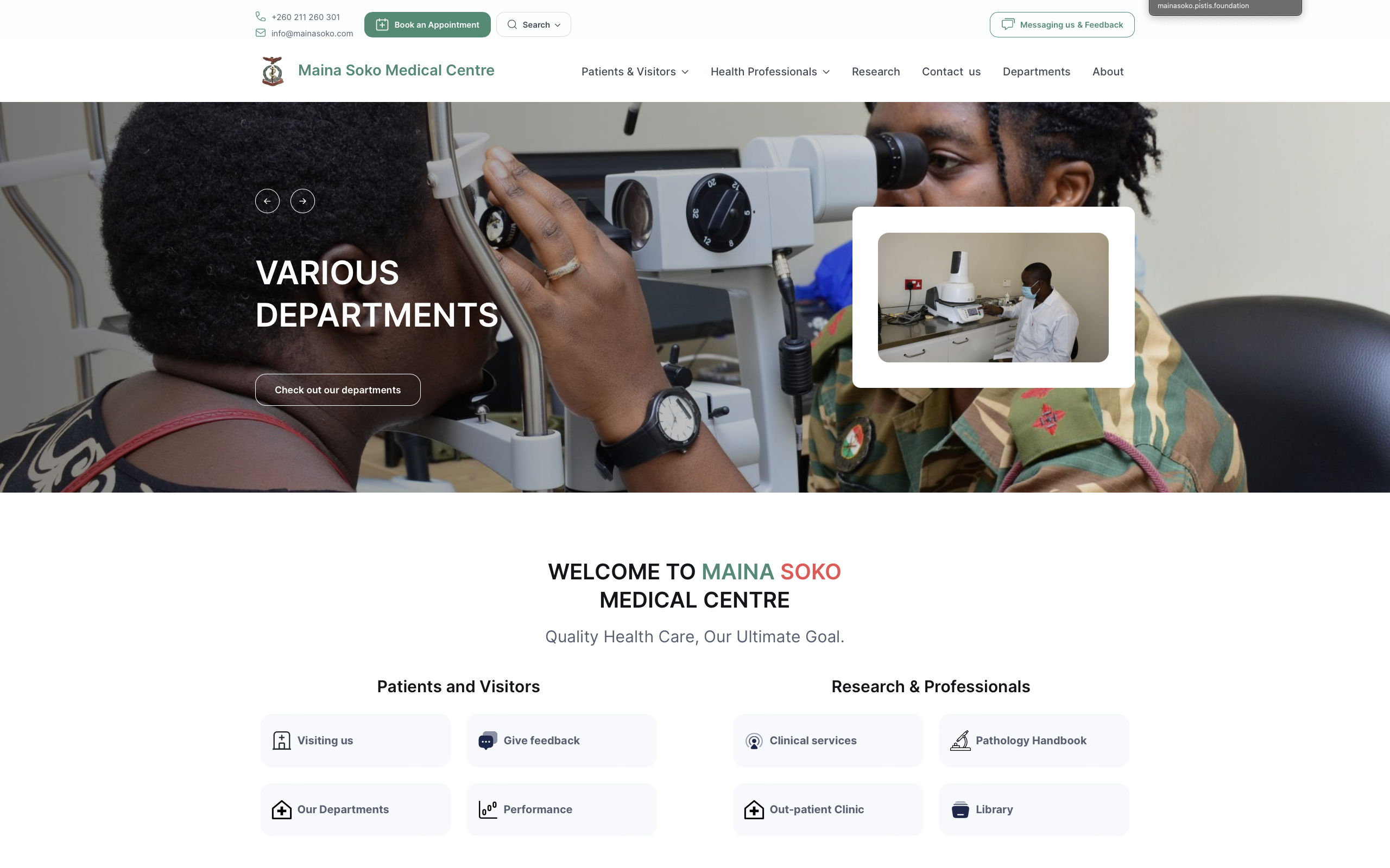 Maina Soko Medical Centre Website
